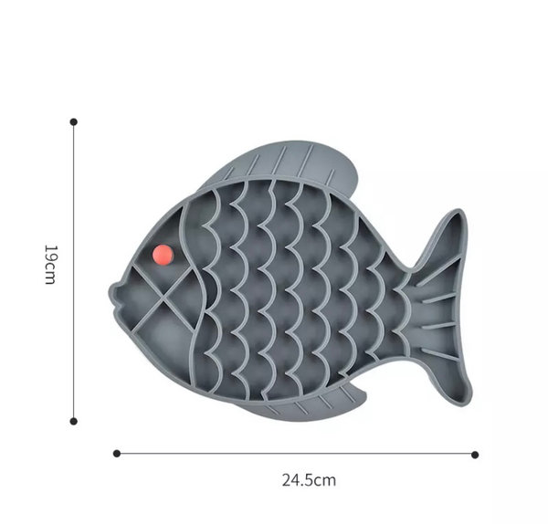 Schleckmatte Fisch grau